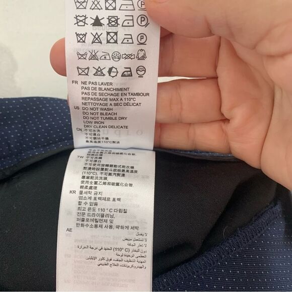 Sandro Paris Mini Shorts Women’s 36 Navy /white Polka Dots Pockets High Waisted - Picture 8 of 12